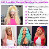 StariaHair 10-30 Inch #613 Body Wave Blonde Remy Human Hair Bundles