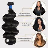 Body Wave Brazilian Human Soft, Full & Naturally Bouncy Virgin Hair Bundles Natural Color 10-30 Inch - Stariahair