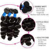 Loose Wave Virgin Brazilian Hair Bundles Healthy Shine & Ends Natural Color 14-30 Inch - Stariahair