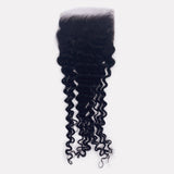StariaHair 12-20 Inch 5"x5" Transparent Lace Closure Deep Curly #1B