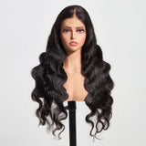 StariaHair 13"x4" Body Wave 200% Transparent Lace Frontal Wig #1B