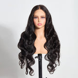 StariaHair 5"x5" HD Glueless Lace Body Wave 180% Closure Wig #1B