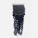 StariaHair 12-20 Inch 5"x5" Transparent Lace Closure Deep Curly #1B