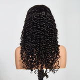 StariaHair 13"x4" Deep Wave 200% Transparent Lace Frontal Wig #1B