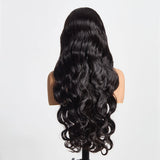 StariaHair 5"x5" HD Glueless Lace Body Wave 180% Closure Wig #1B