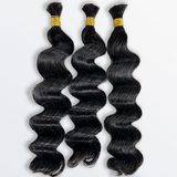 StariaHair 14-20 Inch Loose Wave Bulk Hair for Braiding #1B