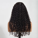 StariaHair 13"x4" Water Wave 200% Transparent Lace Frontal Wig #1B