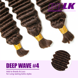 StariaHair #4 Deep Wave Hair Bulk Hair for Braiding