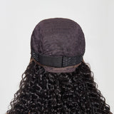 StariaHair 13"x4" Water Wave 150% Transparent Lace Frontal Wig #1B