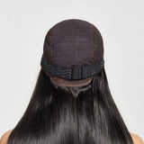 StariaHair 5"x5" Straight Transparent Glueless Lace Closure Wig #1B