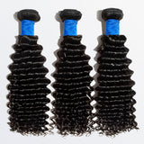 Deep Curly Virgin Hair Brazilian Bundles Full & Thick from Root to Tip Natural Color 10-30 Inch - Stariahair