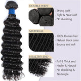 Deep Wave Brazilian Virgin Hair Bundles Natural Movement Natural Color 10-30 Inch - Stariahair