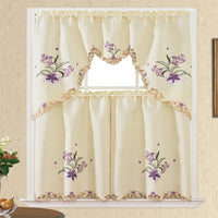 ESTELLE 3 pieces kitchen curtain set