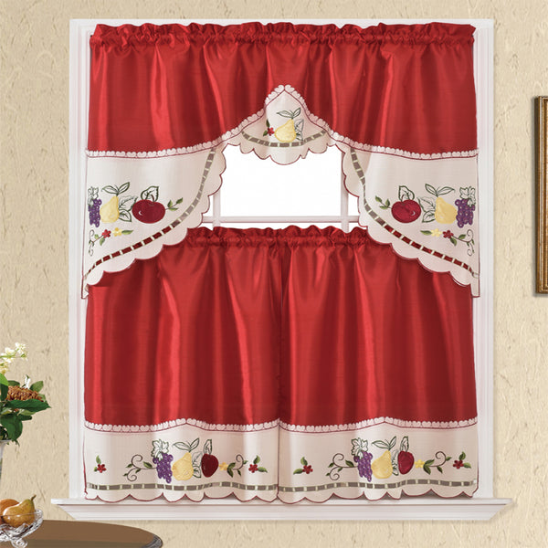 JESSIE 3 pieces kitchen curtain set