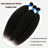 Kinky Straight Brazilian Virgin Hair Bundles Natural Texture & Seamless Blend Natural Color 14-30 Inch - Stariahair