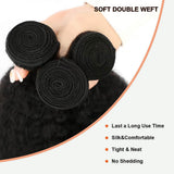 Kinky Straight Brazilian Virgin Hair Bundles Natural Texture & Seamless Blend Natural Color 14-30 Inch - Stariahair