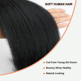 Kinky Straight Brazilian Virgin Hair Bundles Natural Texture & Seamless Blend Natural Color 14-30 Inch - Stariahair