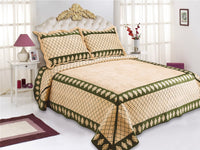 Madrid 3pcs Luxplush Embroidery Quilt @6 pcs QUEEN SAGE