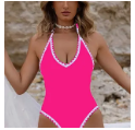 Contrast Trim One-piece Swimsuit