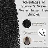Water Wave Virgin Brazilian Hair Bundles Wet and Wavy Hair Natural Color 14-30 Inch - Stariahair