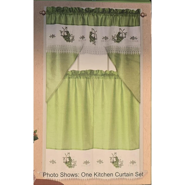 LOUISA 3 pieces kitchen curtain set