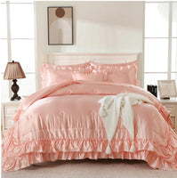 Hot Pink Comforter Set,Queen Bed Set Satin Sheets,Luxuxy Satin Comforter Set,Bed Room Decor Aesthetic,Silk Like Satin Bedding,8-Piece Ruffle Comforter Bed in a Bag Set