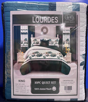 NEW LOURDES(A) - 10PC QUILT SET KING SIZE