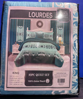 NEW LOURDES(A) - 10PC QUILT SET KING SIZE