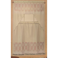 ABBY 3 pieces kitchen curtain set