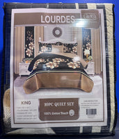 NEW LOURDES(A) - 10PC QUILT SET KING SIZE