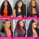StariaHair 13"x4" Deep Wave 150% Transparent Lace Frontal Wig #1B